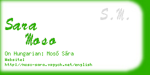 sara moso business card