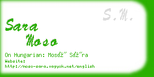 sara moso business card